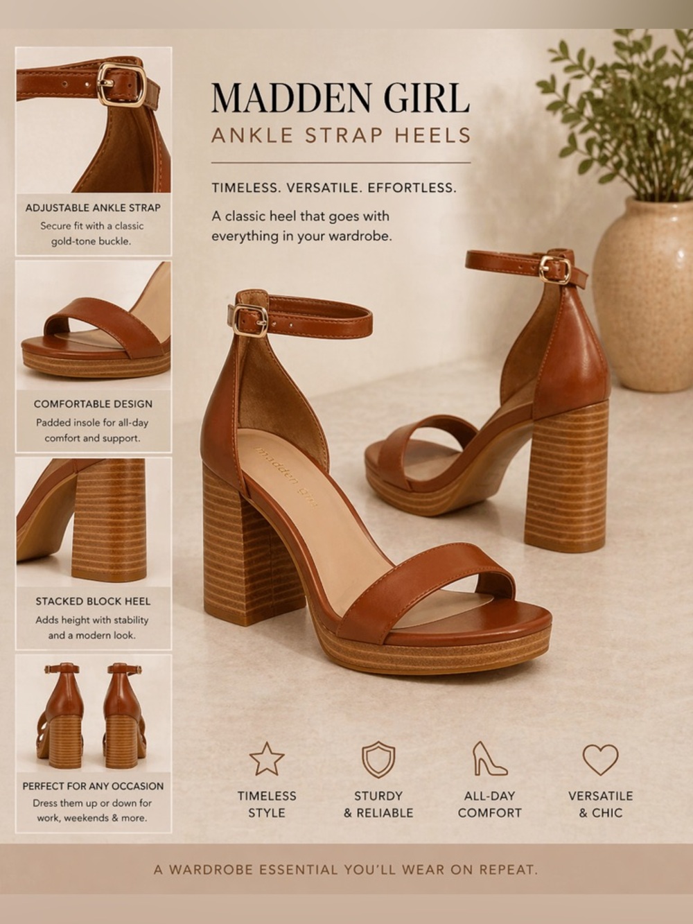 Madden Girl Sandals Danny Whiskey size 11